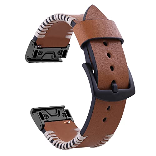 Smartwatch-Armband aus Leder, 22 mm, 26 mm, Schnellverschluss, für Garmin Fenix 7, 7X, 5, 5X, Plus, 6, 6X, Pro 3, 3HR, Epix-Armband, 26mm Fenix 5X 6X, Achat von PURYN