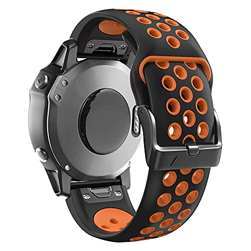 Zweifarbiges Silikon-Smartwatch-Armband für Garmin Fenix 5X/5XPlus/6X/6XPro/3/3HR/Descent MK1/D2 Delta PX Uhrenarmband, 26mm For Fenix 6X, Achat von PURYN