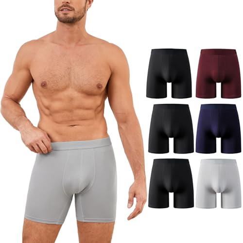 PUTUO Bambus Herren Unterhosen Retroshorts: Weiche & atmungsaktive Lang Unterwäsche - 3D Frontdesign Ohne kratzenden Boxershorts für Männer 6er Pack PUTUO Bambus Herren Unterhosen Retroshorts: Weiche & atmungsaktive Lang Unterwäsche - 3D Frontdesign Ohne kratzenden Boxershorts für Männer 6er Pack von PUTUO