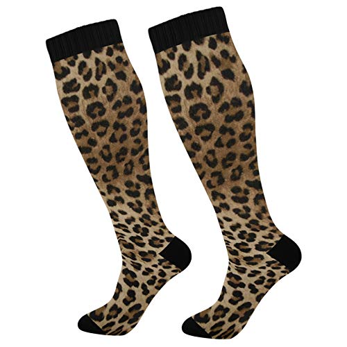 PUXUQU Socken Strümpfe Tier Leopard Haut Herren Damen Kniestrümpfe Socken 2 Pack von PUXUQU