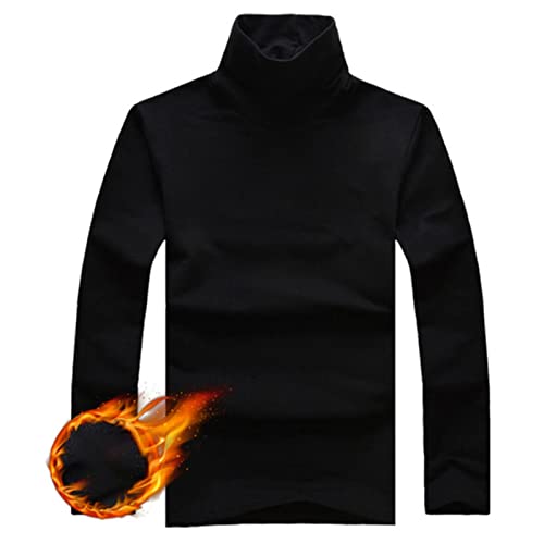 Unterwäsche Herren Schlank Winter Rollkragen Unterhemden Dicker Warmer Fleece Pullover Langarmshirts Schlankes Basis T-Shirt von PUYYDS