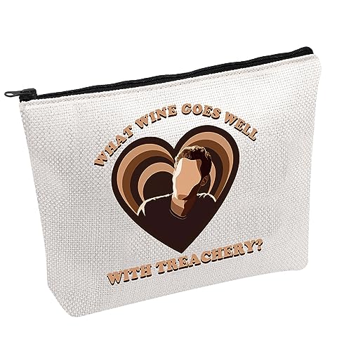 PWHAOO Kosmetiktasche mit Vampir-TV-Show, Motiv "What Wine Goes Well With Treachery", Make-up-Tasche, Team-Klau-Fans, Geschenk, Mit Verrat B von PWHAOO