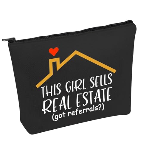 PWHAOO Makeup-Tasche "This Girl Sells Real Estate", Geschenk für Immobilienmakler, Verkauf von Immobilien B von PWHAOO