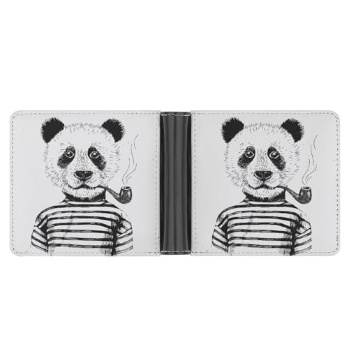 Brieftasche Pandas Herren Bifold Geldbörsen Portable Leder Geldbörse Kartenhalter von PWIKJZ
