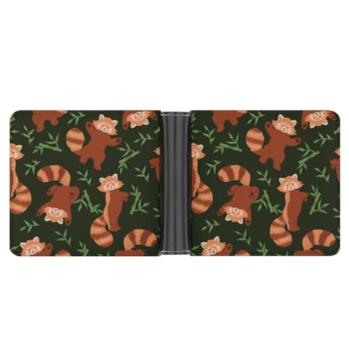 Brieftasche Waschbär Bär Rote Pandas Herren Bifold Geldbörsen Portable Leder Geldbörse Kartenhalter von PWIKJZ