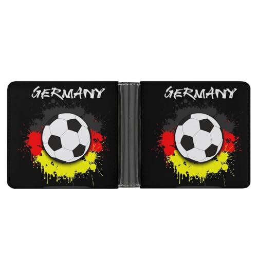 PWIKJZ Brieftasche Fußball Herren Bifold Geldbörsen Portable Leder Geldbörse Kartenhalter von PWIKJZ