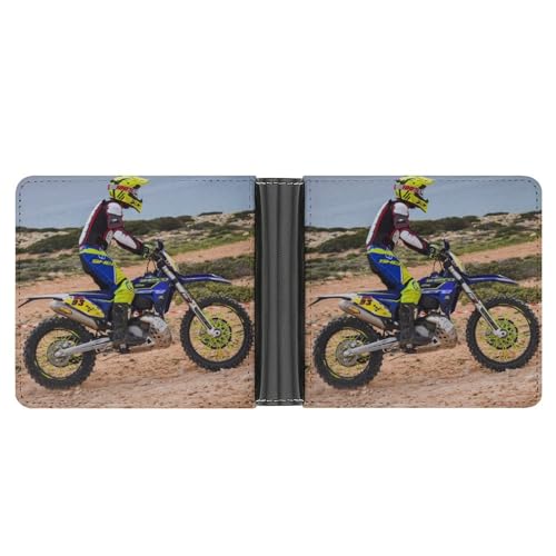 PWIKJZ Brieftasche Motorrad Motocross Herren Bifold Geldbörsen Portable Leder Geldbörse Kartenhalter von PWIKJZ