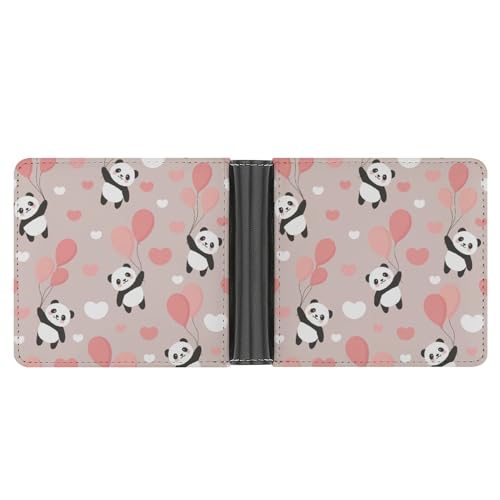 PWIKJZ Brieftasche Panda Herren Bifold Geldbörsen Portable Leder Geldbörse Kartenhalter von PWIKJZ