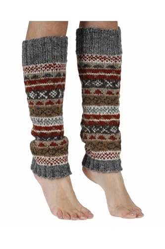 Pachamama Damen Legwarmer Finisterre Wolle grau individuell handgestrickt in Nepal Pachamama Damen Legwarmer Finisterre Wolle grau individuell handgestrickt in Nepal von Pachamama handmade socks