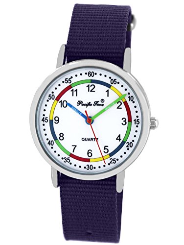 Pacific Time Mädchenuhr analog Quarz mit Textilarmband 865250 von Pacific Time