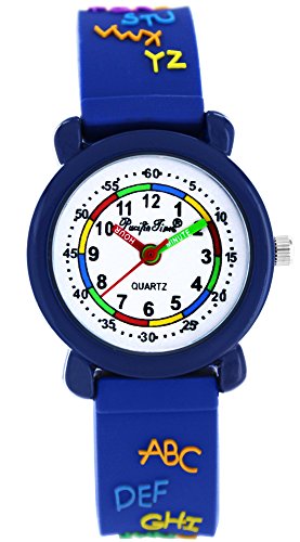 Pacific Time Kinder-Armbanduhr lesen ABC Jungen Mädchen Armbanduhr Analog Quarz blau 20651 von Pacific Time