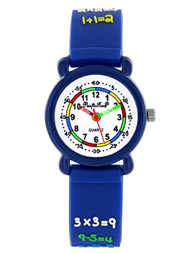 Pacific Time Kinder-Armbanduhr Rechnen 1x1 Jungen Mädchen Armbanduhr Analog Quarz blau 20554 von Pacific Time