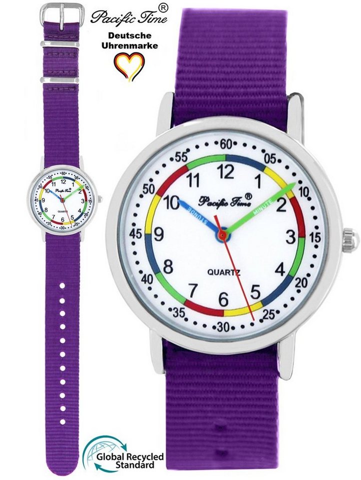 Pacific Time Quarzuhr Kinder Armbanduhr First Lernuhr nachhaltiges Wechselarmband, Mix und Match Design - Gratis Versand von Pacific Time