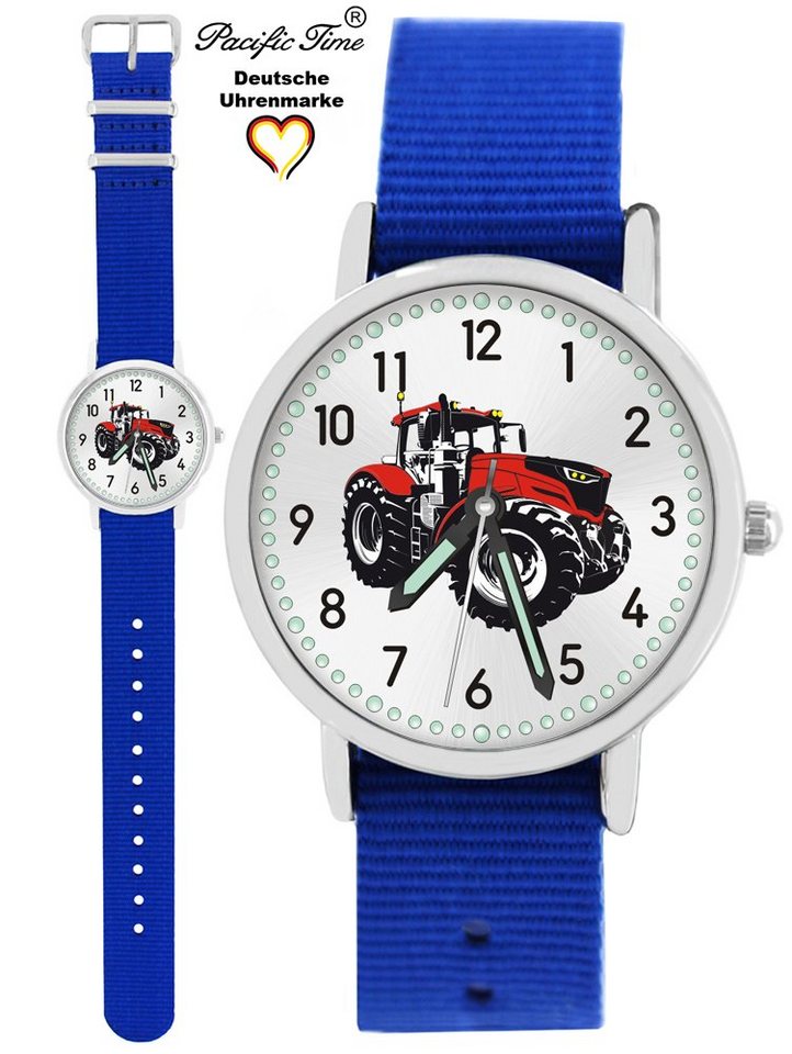 Pacific Time Quarzuhr Kinder Armbanduhr Traktor rot Wechselarmband, Mix und Match Design - Gratis Versand von Pacific Time