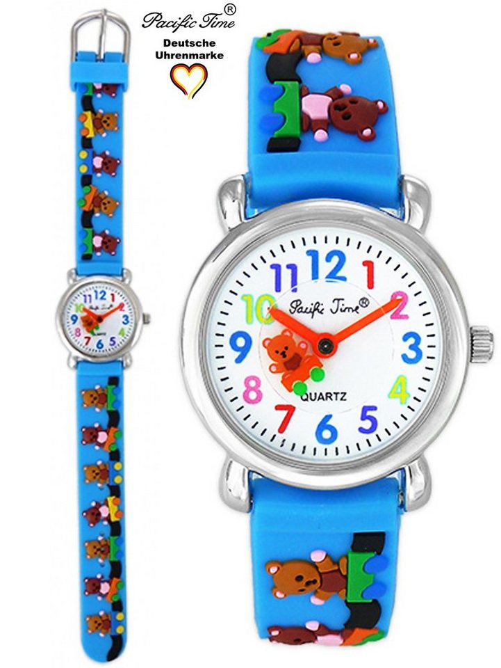 Pacific Time Quarzuhr Kinder Armbanduhr Teddybären Silikonarmband, Gratis Versand von Pacific Time