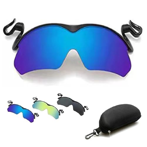 PacuM Clip-cap-sportsonnenbrille, herren-clip-on-sonnenbrille, 2024 neue polarisierte clip-cap-sonnenbrille, mountainbike-sonnenbrille, zum angeln, radfahren, wandern, radfahren (Blue) von PacuM