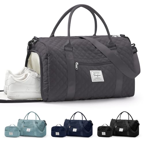 Sporttasche, Weekender Tragetasche, Reisetasche, Sporttasche, Tragetasche, Reisetasche, persönliche Gegenstände, Reisetasche, A3 - Schwarz Grau von Pakembl