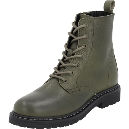 Palado Damen Stiefeletten Biak - Winterstiefel mit Reißverschluss - hochwertige Stiefel aus feinstem Echtleder - bequeme Winterschuhe für Frauen Grün (Olive Green) UK3,5 - EU36 von Palado