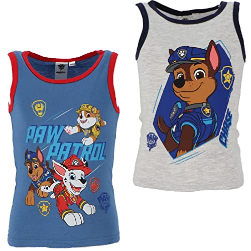 2er Pack Paw Patrol Jungen Unterhemd Kinder Tank Top Hemdchen (as3, Numeric, Numeric_122, Numeric_128, Regular, Mehrfarbig) von Palleon