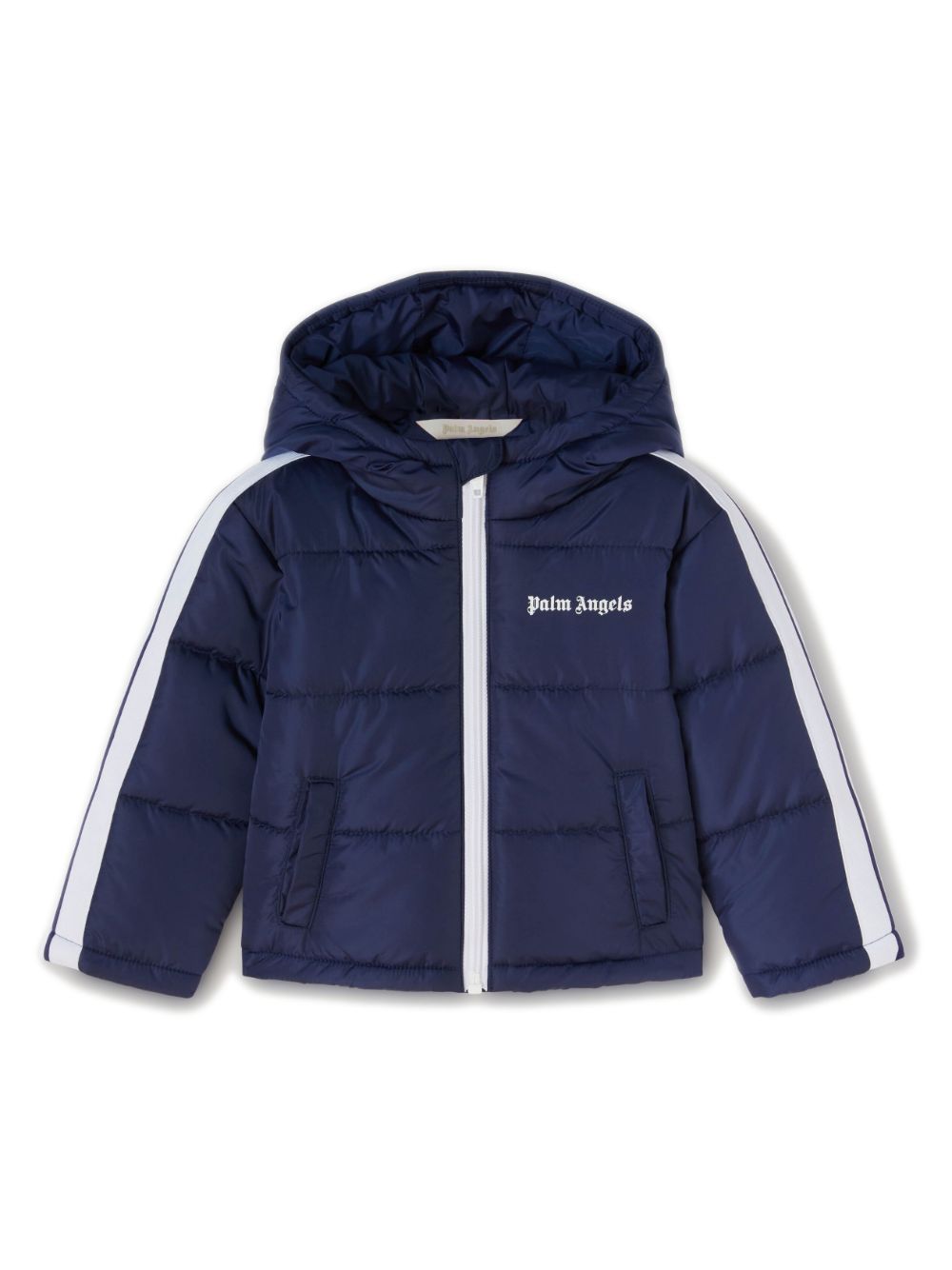 Palm Angels Kids Gefütterte Jacke mit Logo-Stickerei - Blau von Palm Angels Kids