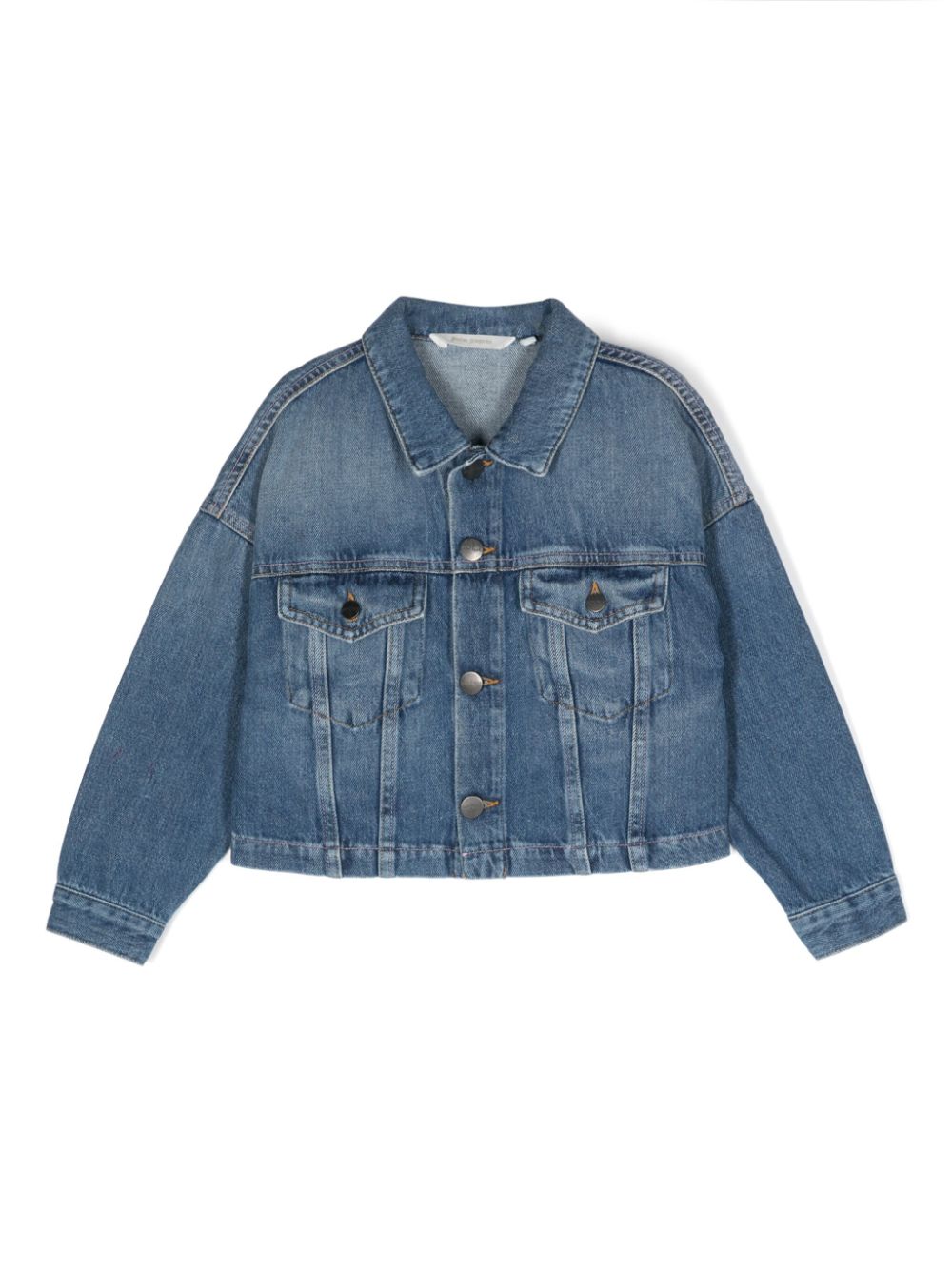 Palm Angels Kids Strickjacke mit Logo-Applikation - Blau von Palm Angels Kids