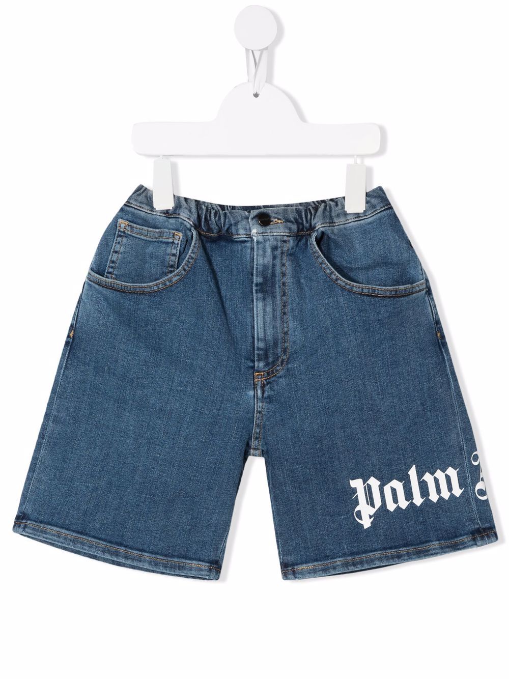 Palm Angels Kids Jeans-Shorts mit Logo-Print - Blau von Palm Angels Kids