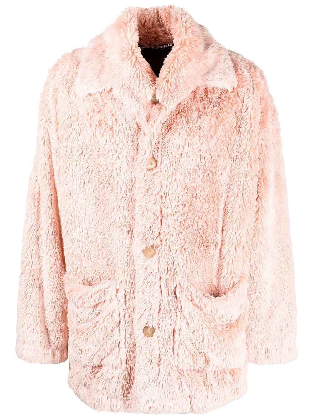 Palm Angels Hemdjacke aus Faux Shearling - Rosa von Palm Angels