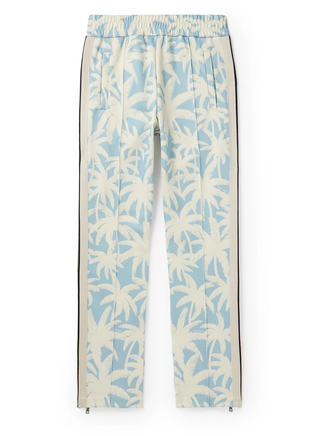 Palm Angels - Straight-Leg Printed Striped Jersey Track Pants - Men - Blue - L von Palm Angels