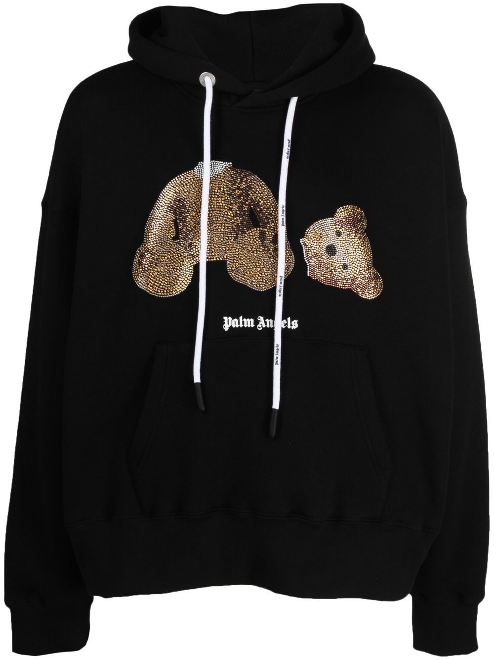 Palm Angels Hoodie mit kristallverziertem Teddy - Schwarz von Palm Angels