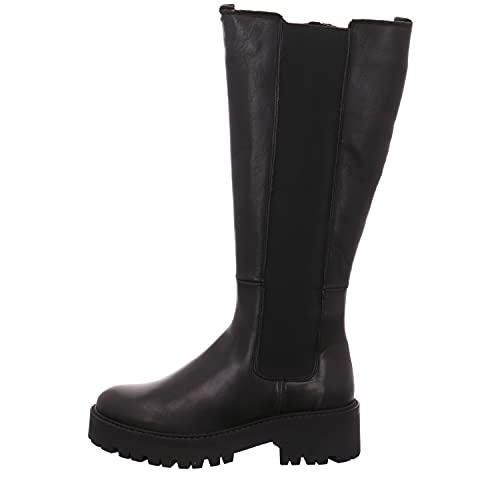 PALPA Damen Chelsea Boots Stiefel Hoch Langschaft Echtleder schwarz, Größe:40, Farbe:Schwarz von Palpa