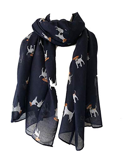 Pamper Yourself Now ltd Navy-blau Jack Russel Hund Schal/wrap -Navy Blue Jack Russel Dog Scarf/wrap von Pamper Yourself Now