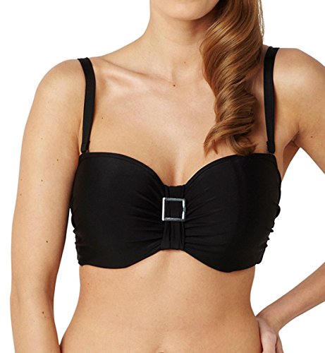 Panache Swim Damen Anya Bandeau-Bikini in BH-Größe mit abnehmbaren Trägern Bikinioberteil, schwarz, 65F von Panache