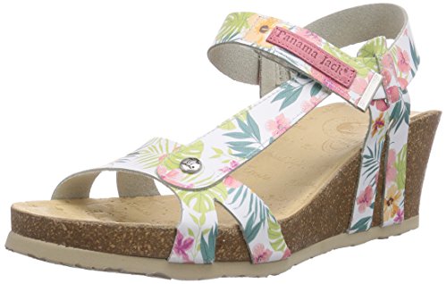 Panama Jack Veronik Tropical B1, Damen Knöchelriemchen Sandalen, Weiß (Blanco/White), 39 EU von Panama Jack