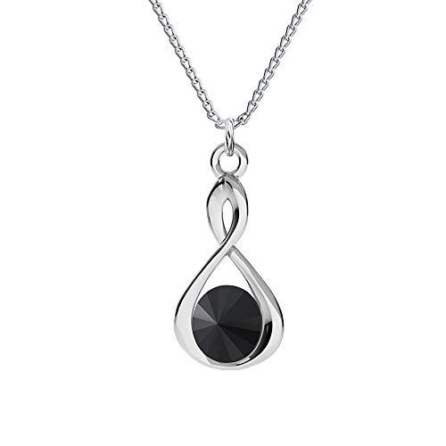 Halskette Damen Silber 925 Kette mit Anhänger - Viele Farben - Kette mit Kristallen Infinity Unendlichkeit - Mädchen Schmuck für Sie - Geschenk Frauen Geschenkbox Handmade: Ketten von Panda-Jewellery