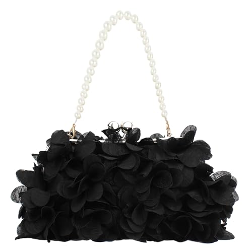 Pandalein Damen Blumen Clutch Seide Abendtasche Brauttasche Kleidertasche Handtasche mit Perlen Henkel Kette für Hochzeit Wedding Prom Party Pandalein Damen Blumen Clutch Seide Abendtasche Brauttasche Kleidertasche Handtasche mit Perlen Henkel Kette für Hochzeit Wedding Prom Party von Pandalein