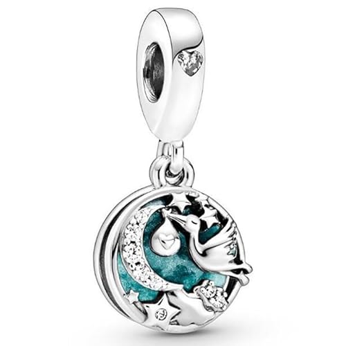 Panderu Charm Anhänger 925 Sterling Silber für Pandora Armbänder, S925 Bead Charms with 5A Cubic Zirconioa kompatibel mit Europäische Armbänder Halskette von Panderu