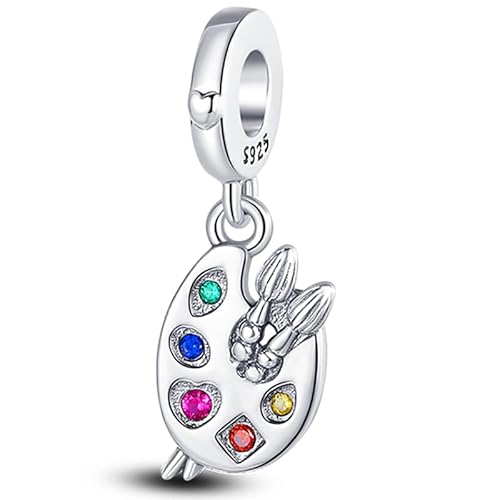 Panderu Charm Anhänger 925 Sterling Silber für Pandora Armbänder, S925 Bead Charms with 5A Cubic Zirconioa kompatibel mit Europäische Armbänder Halskette von Panderu