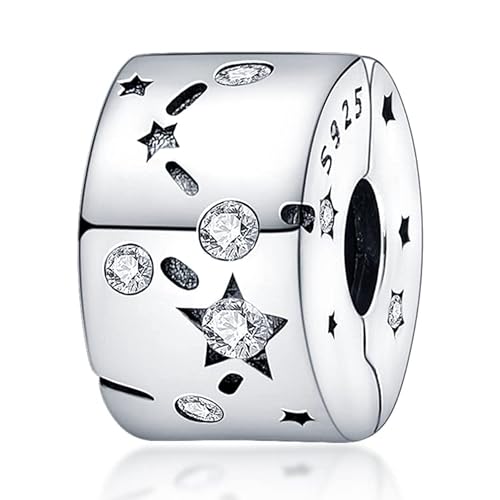 Panderu Charm Anhänger 925 Sterling Silber für Pandora Armbänder, S925 Bead Charms with 5A Cubic Zirconioa kompatibel mit Europäische Armbänder Halskette von Panderu