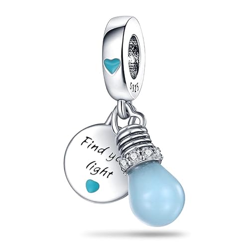 Panderu Charm Anhänger 925 Sterling Silber für Pandora Armbänder, S925 Bead Charms with 5A Cubic Zirconioa kompatibel mit Europäische Armbänder Halskette von Panderu