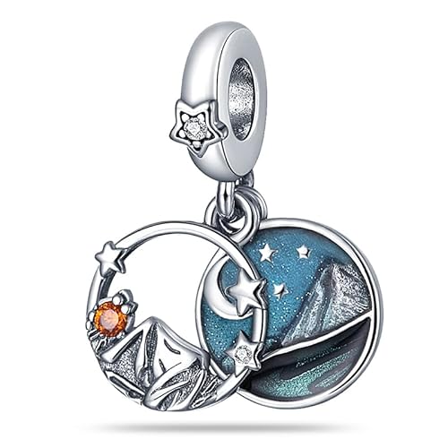 Panderu Charm Anhänger 925 Sterling Silber für Pandora Armbänder, S925 Bead Charms with 5A Cubic Zirconioa kompatibel mit Europäische Armbänder Halskette von Panderu