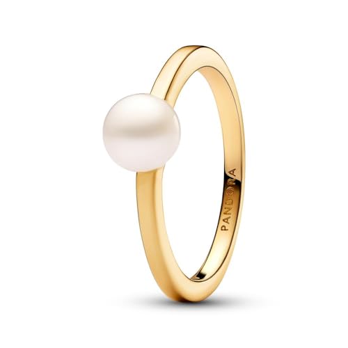 PANDORA 14k Gold-plated unique metal blend Treated freshwater cultured pearl White 163157C01 von PANDORA