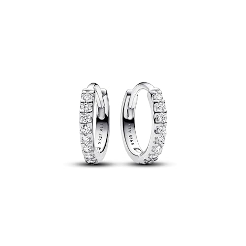 PANDORA Timeless Funkelnde Huggie Ohrringe aus Sterling Silber mit Zirkonia, 293015C01 von PANDORA