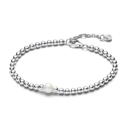 PANDORA Timeless Behandelte Süßwasserzuchtperle & Kugeln Armband aus Sterling-Silber mit Cubic Zirkonia, Timeless Kollektion, 18cm, 593173C01-18 von PANDORA