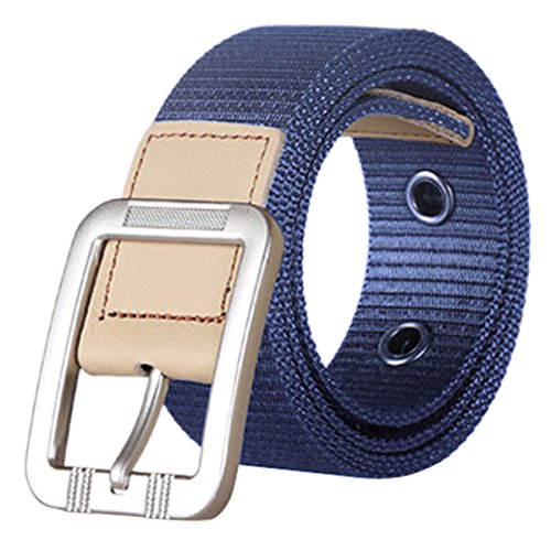 Panegy Herren Gürtel Stoffgürtel Leinwand Canvas Stoff Gürtel Geflochtener Textilgürtel mit Schnalle Jeansgürtel Belts, 110cm Länge von Panegy