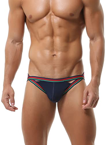 Panegy Herren String Luftig Slips Niedrige Taille G-String Tanga Stretchy Eng Anliegend Unterhose Hersteller M/DE Größe XS-Navy von Panegy