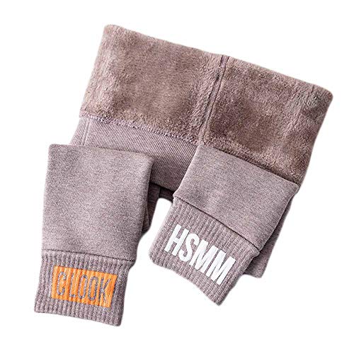 PanpanBox Mädchen Thermo Jeggings Warm Freizeithosen Winterhosen Wolle Pants Elastizität Kinder Fleece Thermounterwäsche Legging Verdickte Winter 2-10 Jahre (110-128, braun-C) von PanpanBox