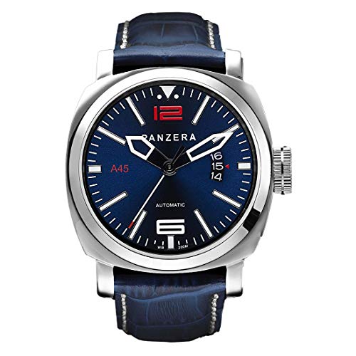 Panzera Aquamarine Atlantic Blue Command Diver Automatisches Datum Leder Herren Uhr Panzera Aquamarine Atlantic Blue Command Diver Automatisches Datum Leder Herren Uhr von Panzera