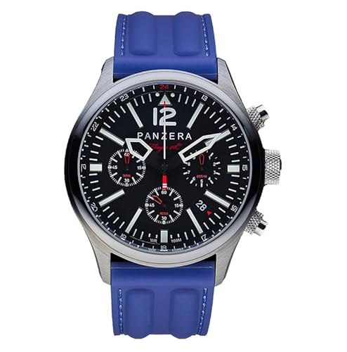 Panzera Flieger 46 Chronograph Cuarzo Stahl Schwarz Pilot Blau Datum Herren Uhr Panzera Flieger 46 Chronograph Cuarzo Stahl Schwarz Pilot Blau Datum Herren Uhr von Panzera