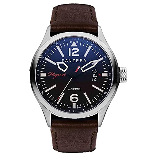 Panzera Flieger 46 Hornet Vintage Automatik Stahl Schwarz Leder Braun Datum Herren Uhr Panzera Flieger 46 Hornet Vintage Automatik Stahl Schwarz Leder Braun Datum Herren Uhr von Panzera