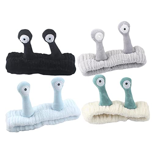 4pcs Schneckenaugen-Stirnband Spa-Stirnband Hautpflege-Haarband Dusch-Haarband Makeup-Stirnband Gesichtswäsche-Stirnband Fleece-Stirnband für Gesichtswäsche Sport von Paodduk